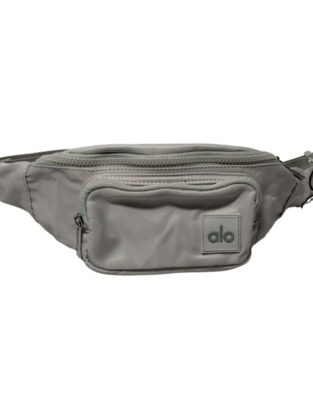 Alo Yoga Belt Bag Light Silver Crossbody Fanny Pack NWT Multi Pocket - Picture 2 of 7